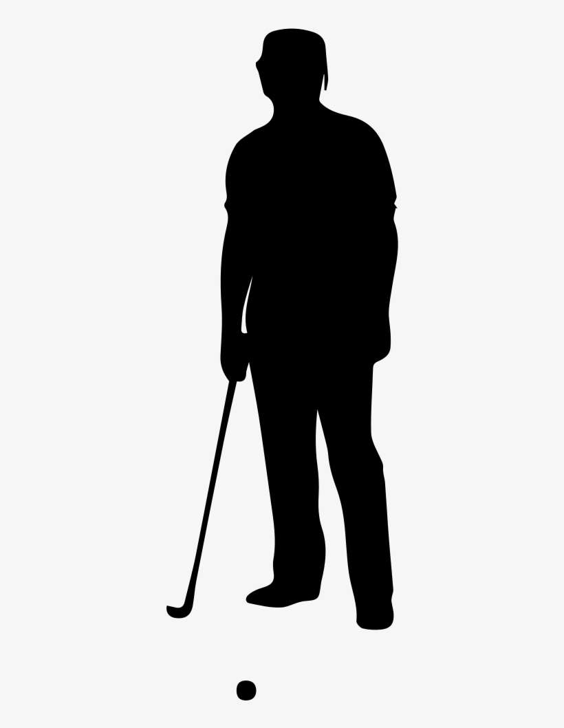 Golfer - Standing Golfer Silhouette, transparent png download