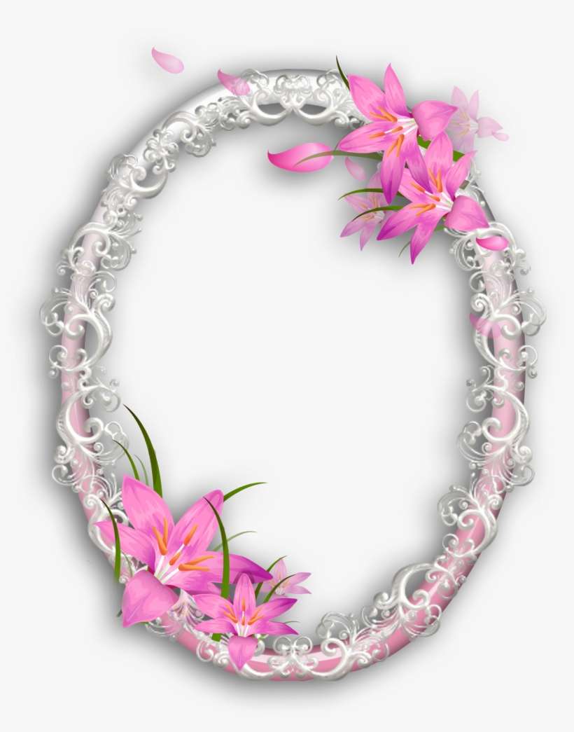 Marco De Flores - Oval Frames Png Flower, transparent png download