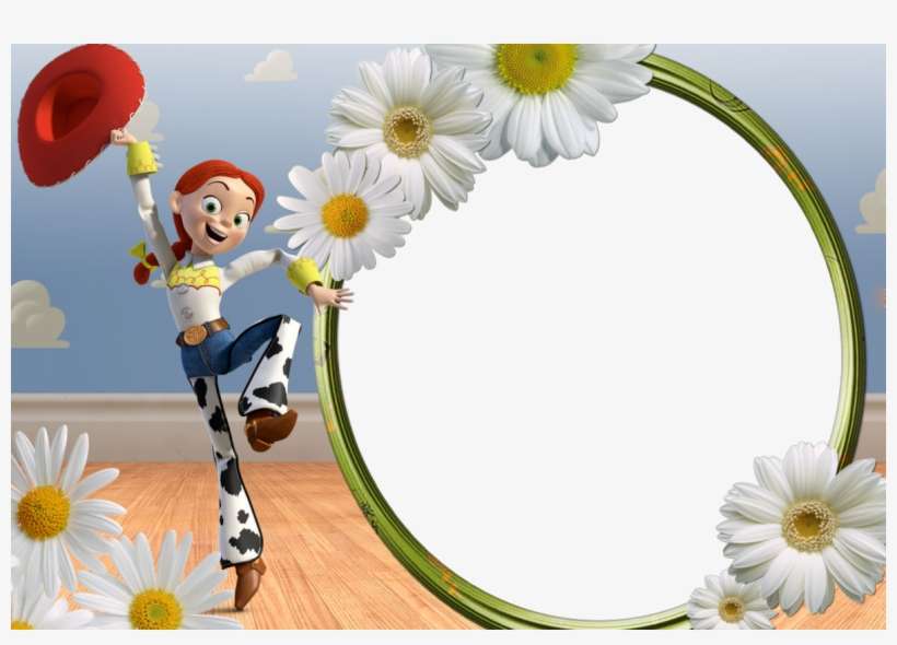 7 Divertidos Marcos Para Fotos - Toy Story Jessie And Bullseye Cake Image Frosting Sheet, transparent png download