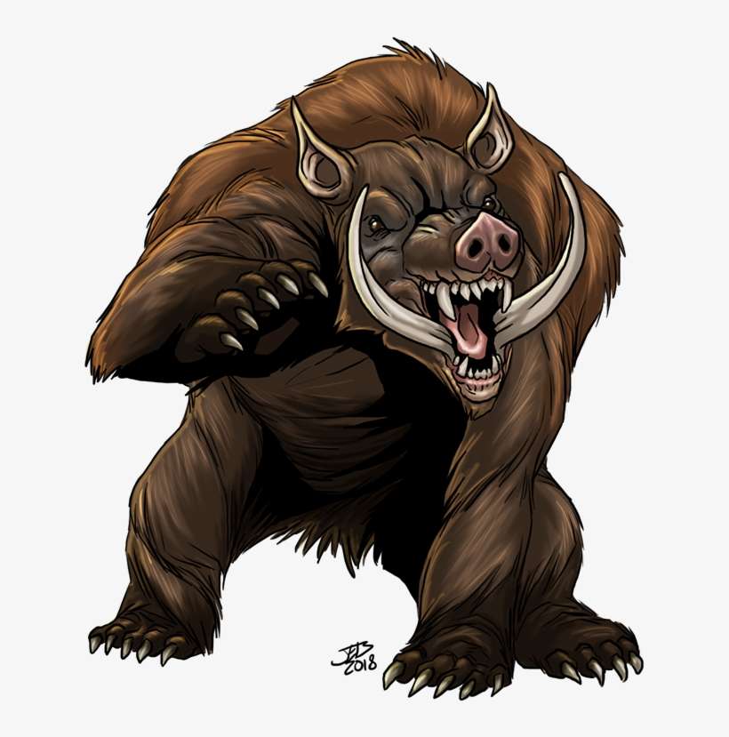 Grizzly Boar - Boar Monster, transparent png download
