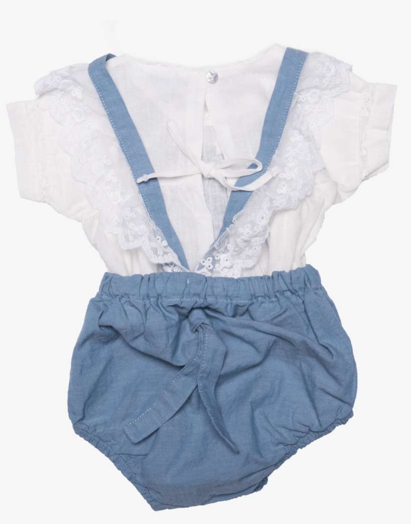 Tocoto Vintage Lace Trim Bubble W/ Open Back Top - One-piece Garment, transparent png download