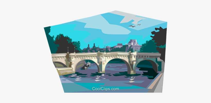 Pont Neuf Bridge, Paris, France Royalty Free Vector - French Bridge Clip Art, transparent png download