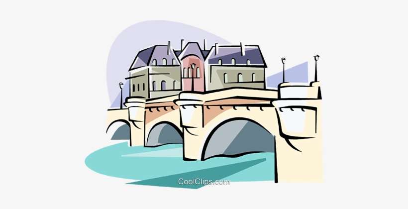 Paris Pont Neuf Bridge Over The Seine Royalty Free - Bridge In Paris Clipart, transparent png download
