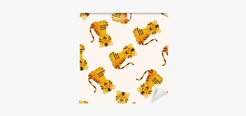 Animal Tiger Cartoon , Cartoon Sticker Icon Wall Mural - Drawing, transparent png download