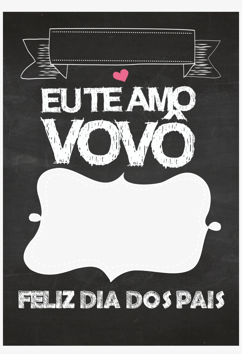 Quadrinho Chalkboard Dia Dos Pais Vov - Chalkboard Dia Dos Pais Png, transparent png download