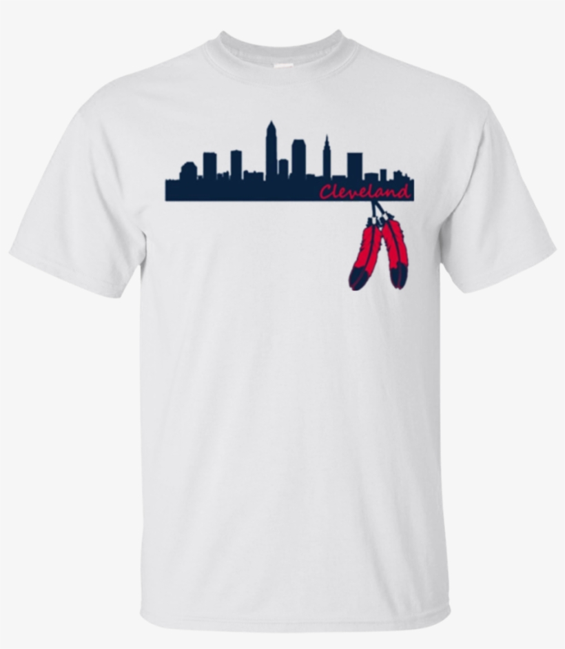 Cleveland Skyline And Native American Feather Gildan - Cleveland Skyline And Native American Feather, transparent png download