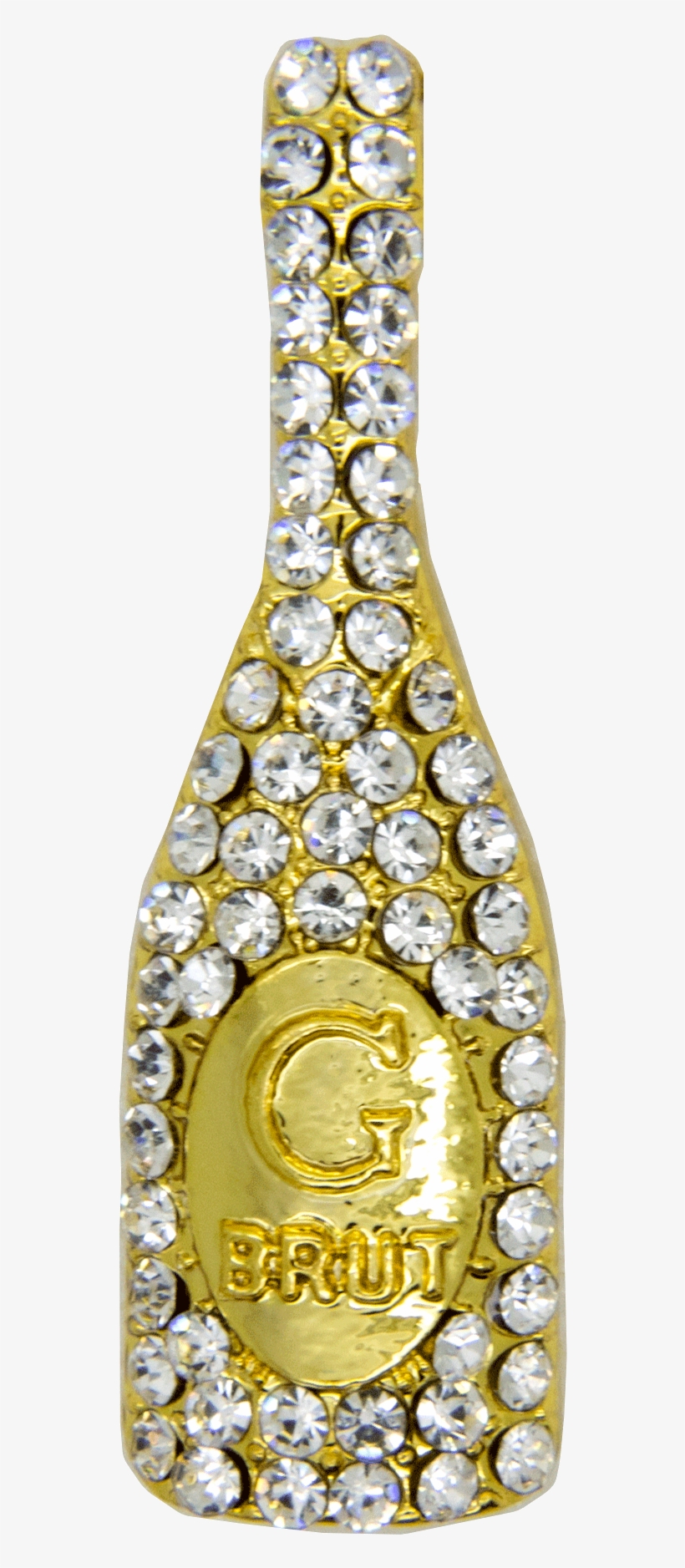 Rhinestone Champagne Bottle Pin, Silver/gold - Champagne, transparent png download