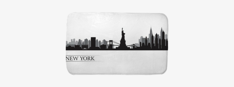 New York City Skyline Detailed Silhouette Bath Mat - Cityscape New York City Skyline Silhouette, transparent png download