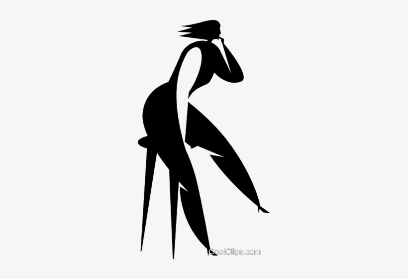 Woman Sitting On A Stool Royalty Free Vector Clip Art - Illustration, transparent png download