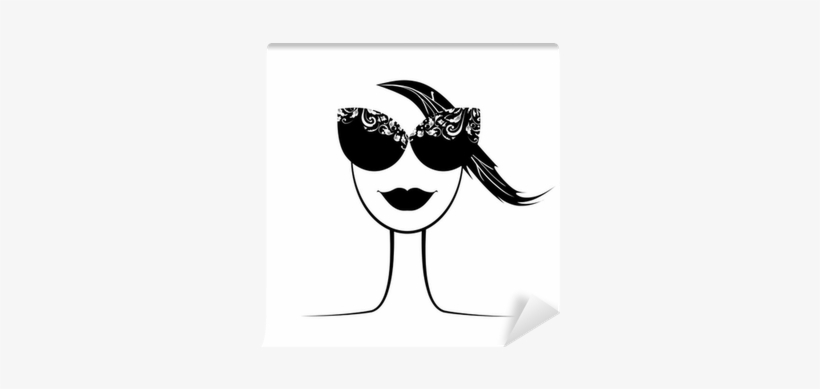Female Fashion Silhouette With Sunglasses Your Design - Female Silhouette With Glasses, transparent png download