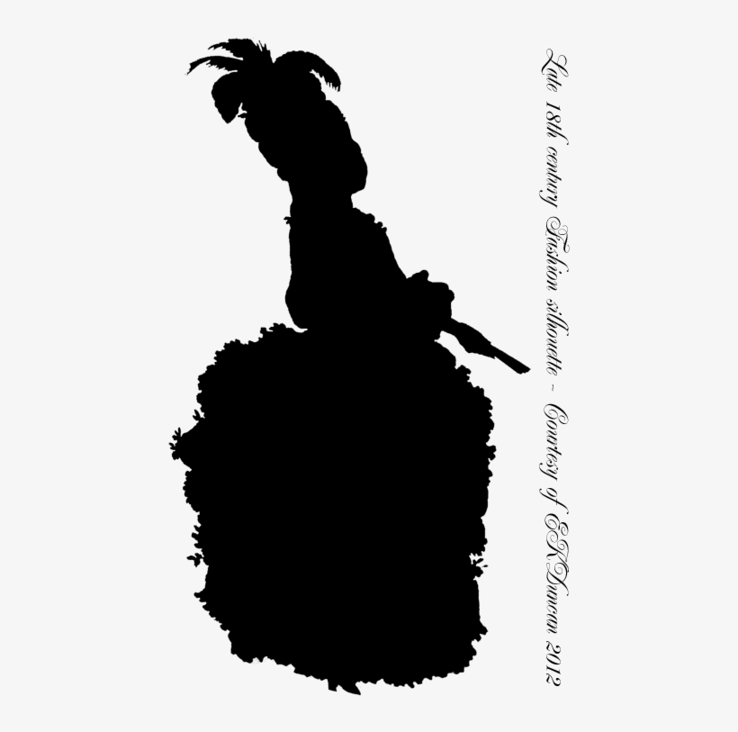 1780 French Fashion Plate Silhouette - Silhouette, transparent png download