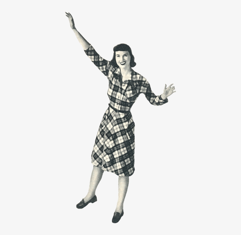 Girl Vintage Png - Plaid, transparent png download