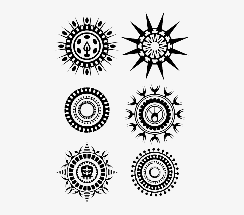 Simple Tribal Circle Tattoo - ลาย สัก กราฟฟิก วงกลม, transparent png download