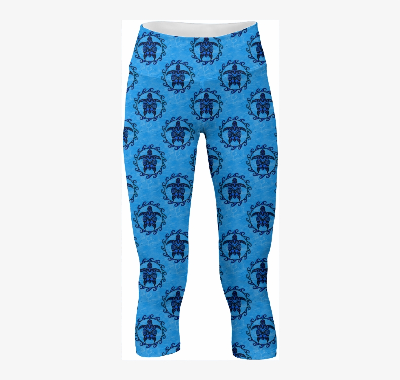 Tribal Maori Sun And Turtles Yoga Pants $65 - Maori Tribal Blue Turtle Throw Blanket, transparent png download