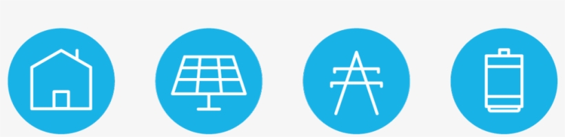 Little Icons Depict A Home, A Solar Panel, A Grid Power - Portable Network Graphics, transparent png download