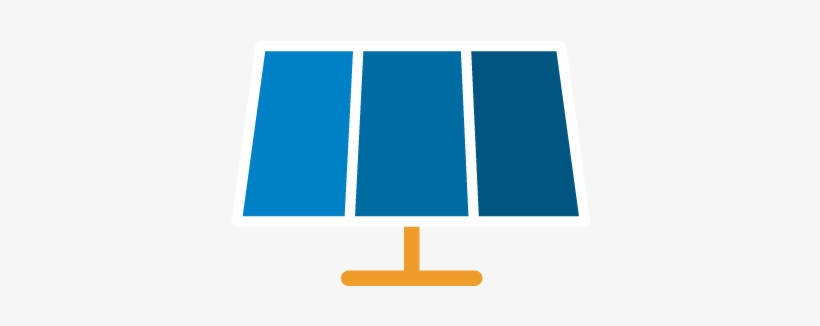 A Simple Icon In Blue And Orange Of Three Solar Panels - Racquet Sport, transparent png download