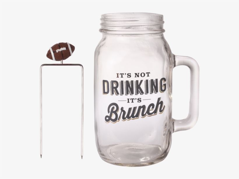 Bloody Mary Mason Jar With Football Skewer - Jar, transparent png download