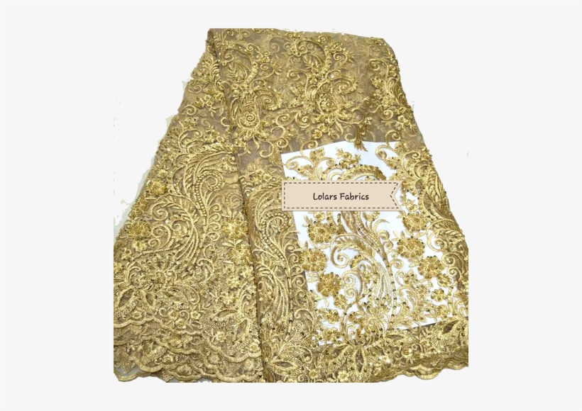 Share Gold Beads And Stone Tulle Lace - Stole, transparent png download