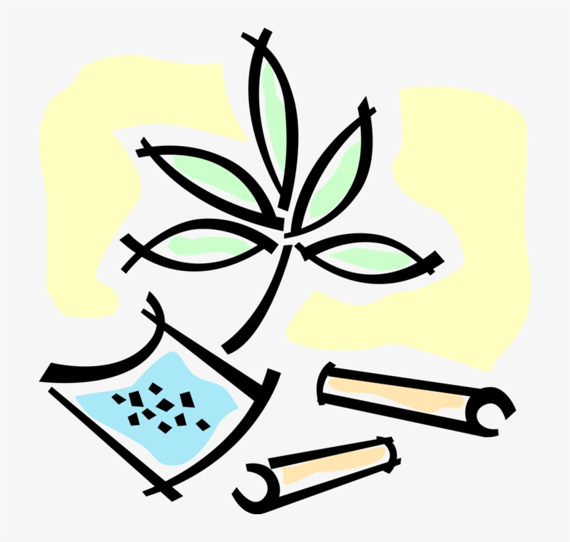 Vector Illustration Of Cannabis, Dope, Ganja, Weed, - Narcotics Clip Art, transparent png download