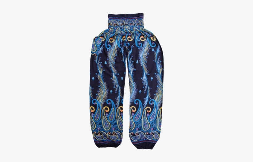 Blue Feather Harem Pants Bohemian Island - Harem Pants, transparent png download