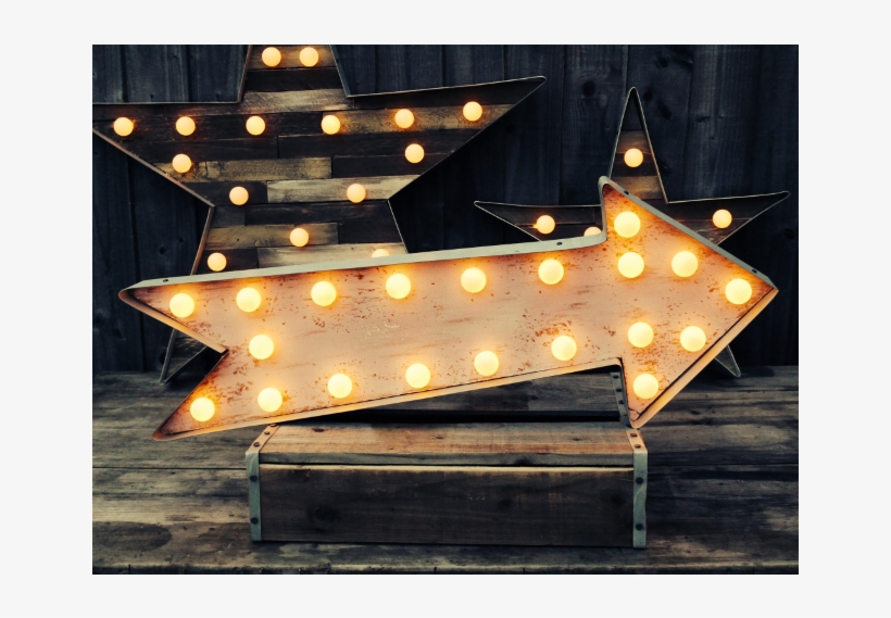 Arrow Vintage Look Marquee Light - Fleche Lumineuse Vintage, transparent png download