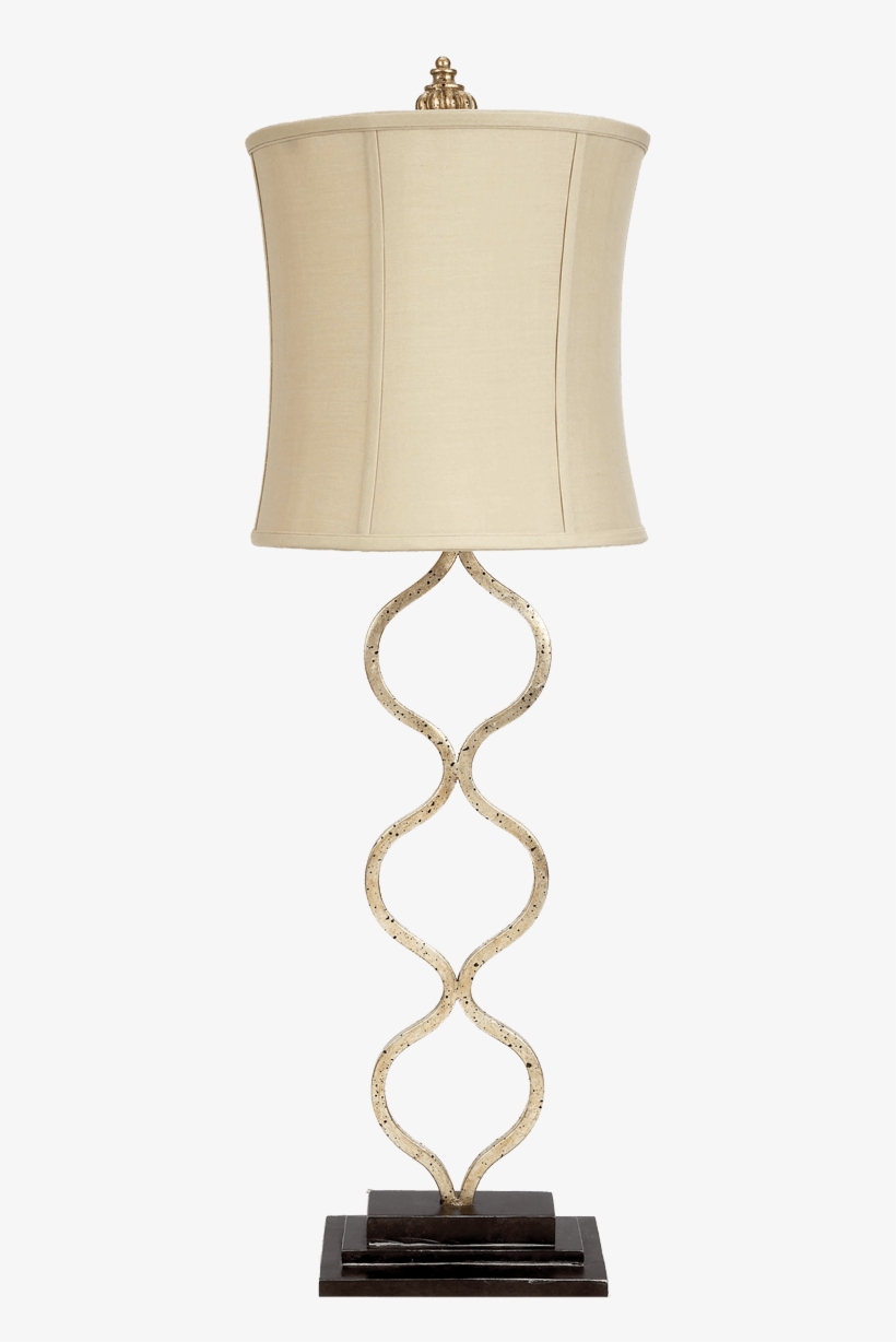 Silver Metal Wave Decorative Table Lamp With Gold Drum - Gold, transparent png download