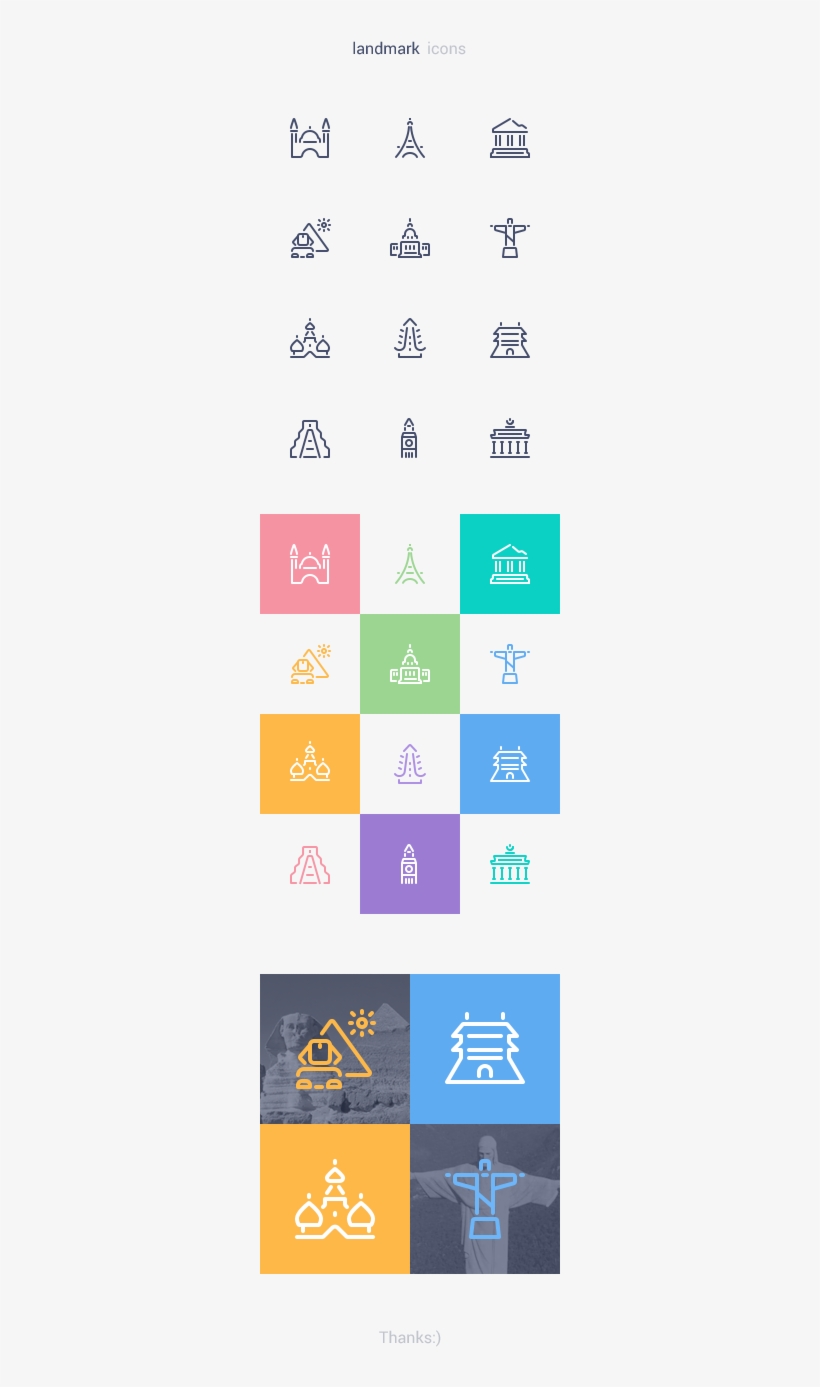 Landmark Icons On Behance - Landmark Iconography, transparent png download