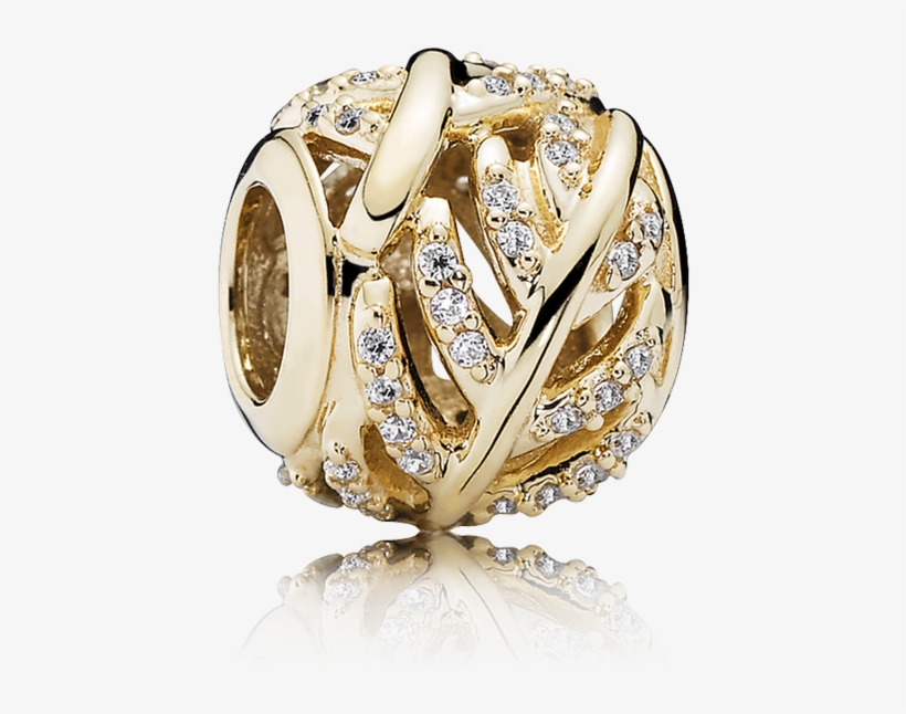 Light As A Feather, Clear Cz & 14k Gold - Pandora Gold Feather Charm, transparent png download