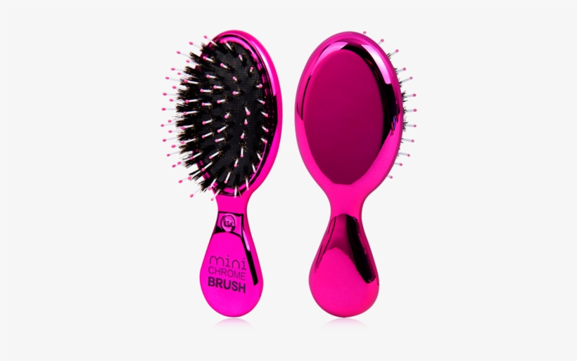 Mini Chrome Boar Bristle No-frizz Paddle Brush - Pink Brushes & Combs By Tiri - Pink Chrome No-frizz, transparent png download