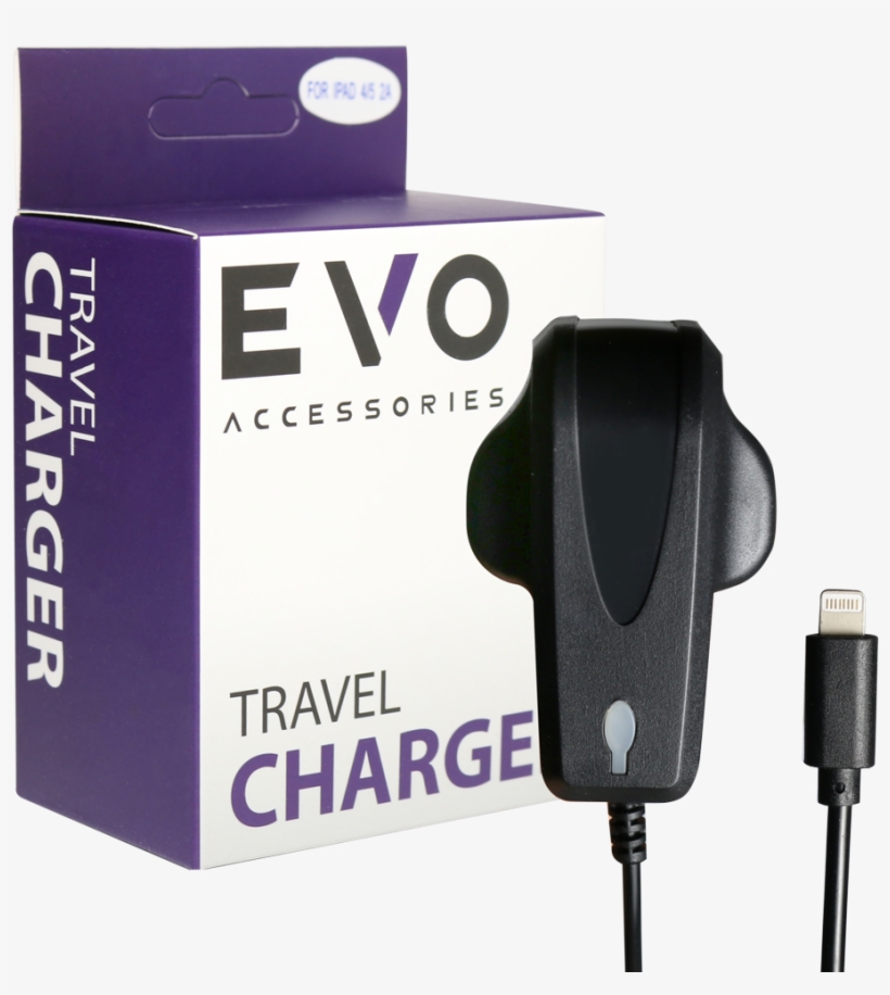 Evo Lightning Mains Charger Suitable For Iphone 5 And - Ipad 4, transparent png download