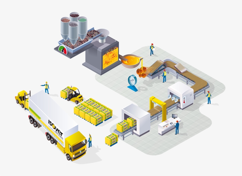 Proceso De Fabricación De La Lana De Roca Isover - Lana De Roca Fabricacion, transparent png download