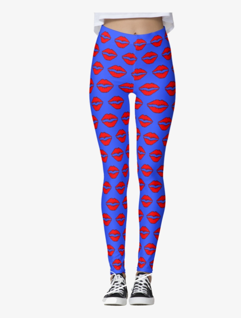 Kiss Lips Thick Band Leggings - Ww1 German Lozenge Camouflage, transparent png download