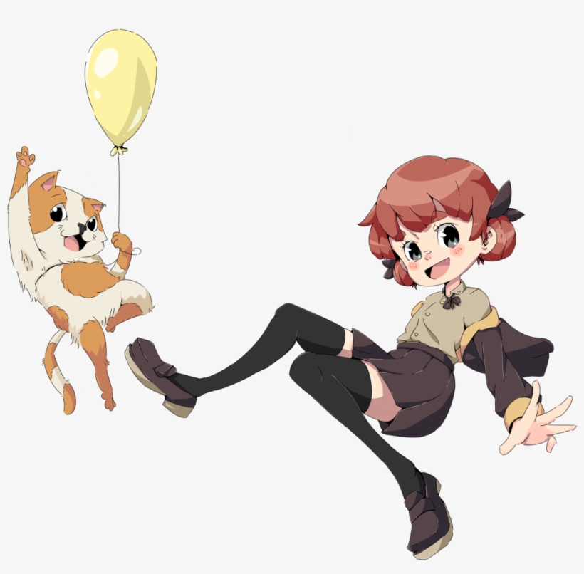 Tobu Tobu Girl Logo Girl And Cat Floating In The Air - Game Boy, transparent png download