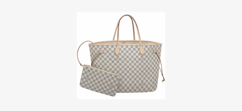 N41360 Louis Vuitton 2014 Damier Azur Canvas Neverfull - Louis Vuitton Tote Bag Cream, transparent png download