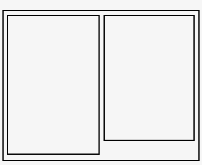 Window Frame With Two Panes Of Uneven Height - Квадрат Разделенный На 4 Части, transparent png download