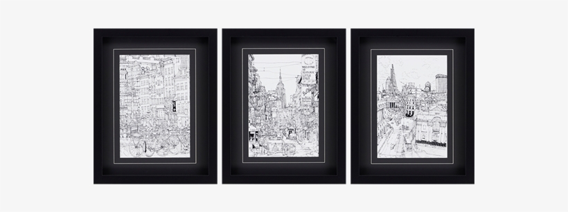 B&w Cities I - Framed Canvas Art - B&w City Scene Ii, transparent png download