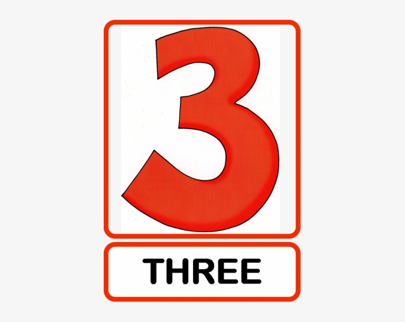 Three, 3 Numbers Icon Png Images - Numbers In English Flashcards, transparent png download