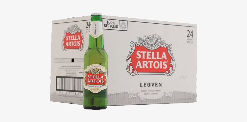 Stella Artois 330ml Case Of 24 Bottles - Stella Artois Box 24, transparent png download