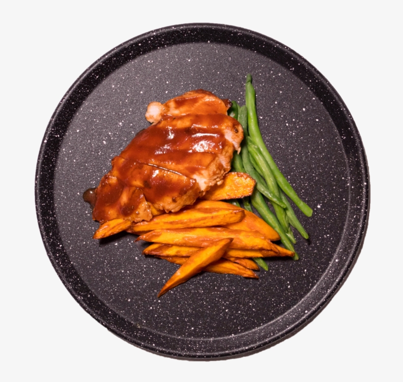 Bbq Chicken Breast, Sweet Potato Fries, 1/2 Cup Green - Fried Sweet Potato, transparent png download