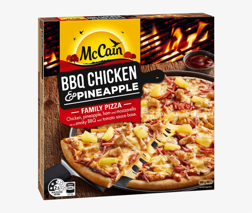 Bbq Chicken And Pineapple Family Pizza 500g, transparent png download