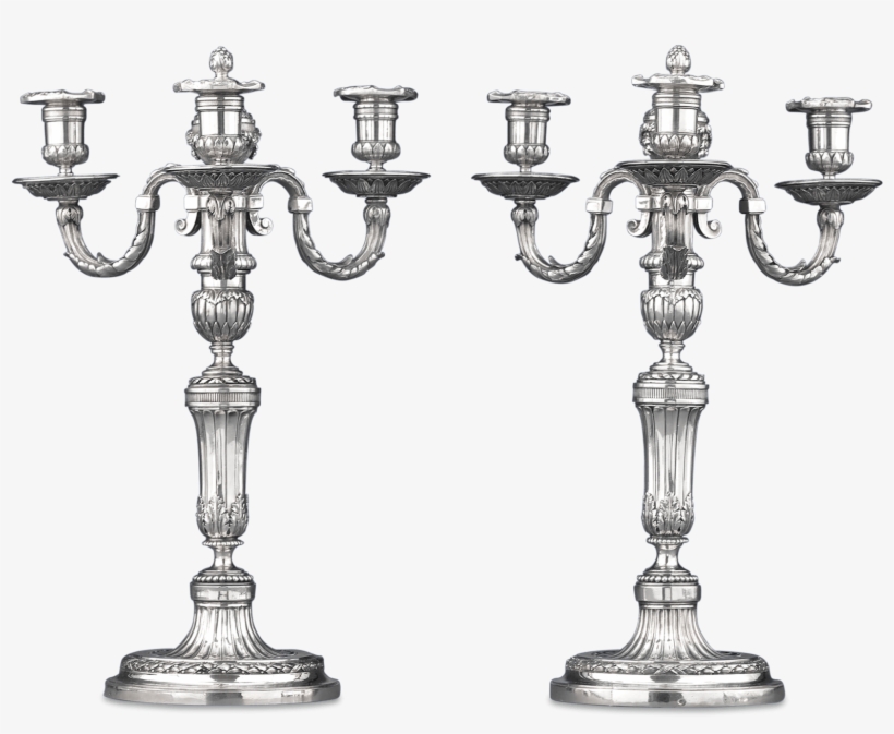 Louis Xvi Silver Candelabra - Mongenot, Jacques-charles Louis Xvi Silver Candelabra, transparent png download
