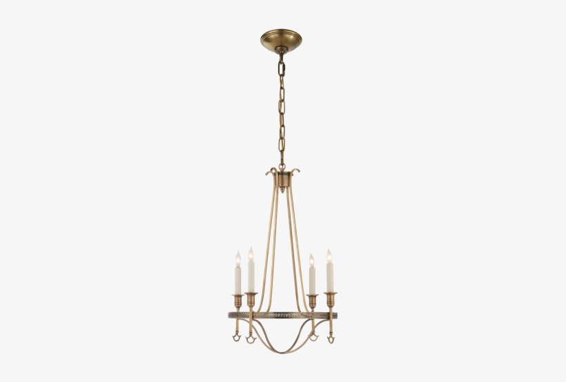 Savannah Small Chandelier In Hand-rubbed Antique Brass - Visual Comfort John Rosselli Savannah Small Chandelier, transparent png download