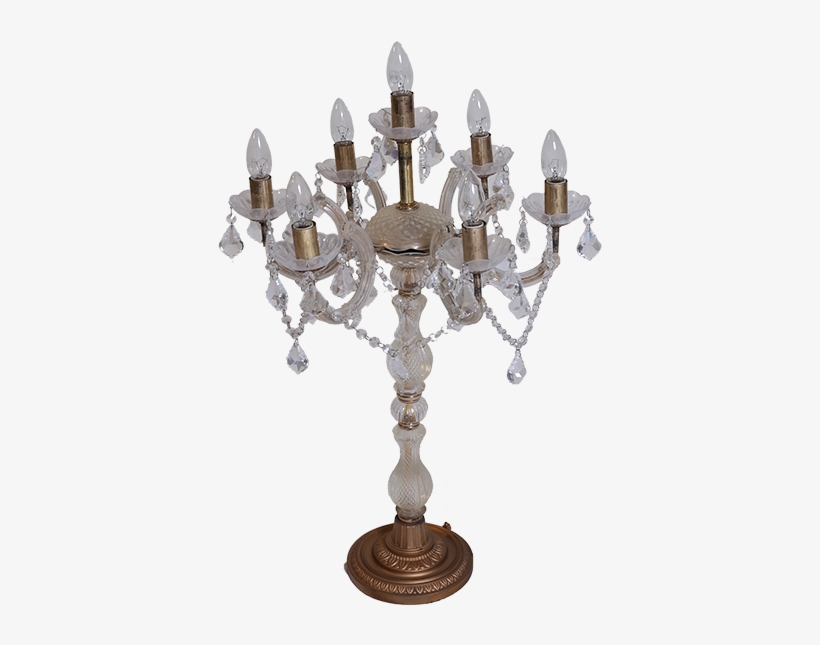 Golden Candelabra With Glass Container Golden Candelabra - Chandelier, transparent png download