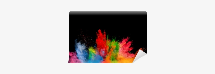 Colored Dust Explosion On Black Background Wall Mural - Black Background With Colour, transparent png download