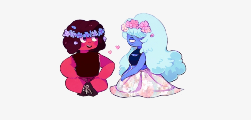 Rainbow Flower Crown Transparent - Steven Universe Ruby And Sapphire Flower Crown, transparent png download