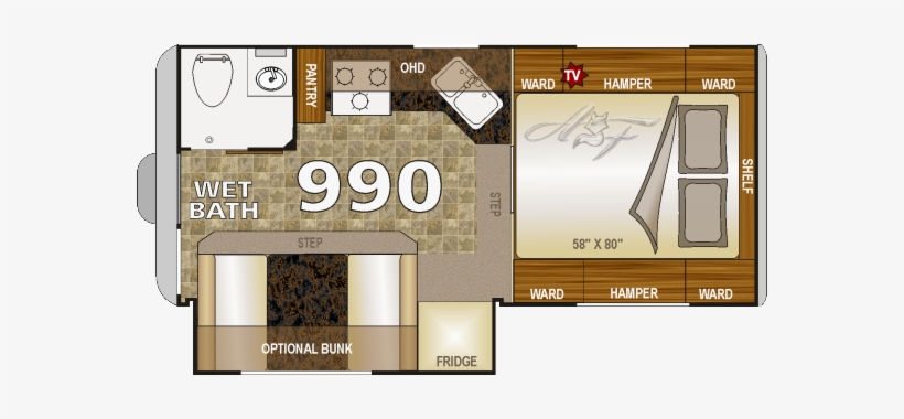 Arctic Fox Classic 990 S Floorplan - 2018 Northwood Arctic Fox 990, transparent png download