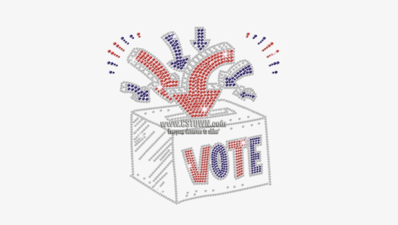 Putting Votes Into Ballot Box Iron On Rhinestone Transfer - Diagram, transparent png download