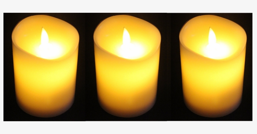 Original Wax Flickering Electronic Candle Light Set - Candle, transparent png download