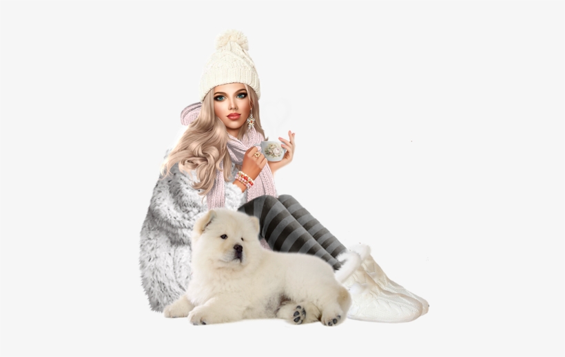 Tube Png Femme Hiver - Samoyed, transparent png download