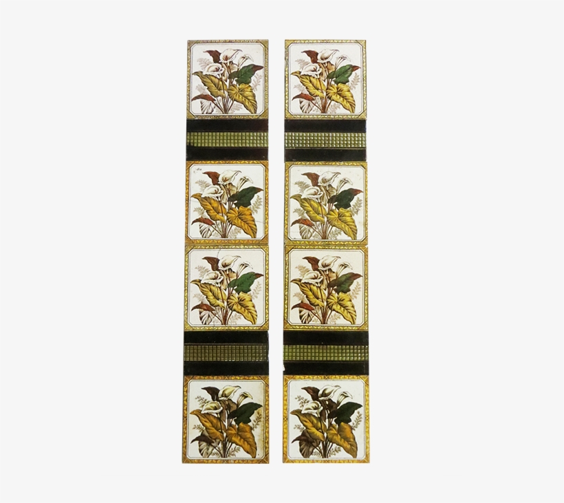 Original Antique Ivy Leaf Fireplace Tiles - Stained Glass, transparent png download